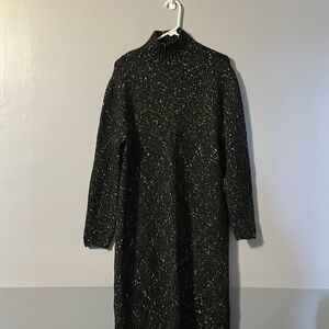 Eloquii Black and Gold Sweater Maxi Dress